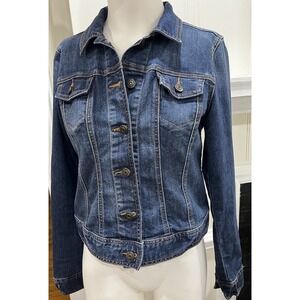 Gap 1969 Denim Jean Jacket Women's Sz S Flap Pockets Long Sleeve Buttons